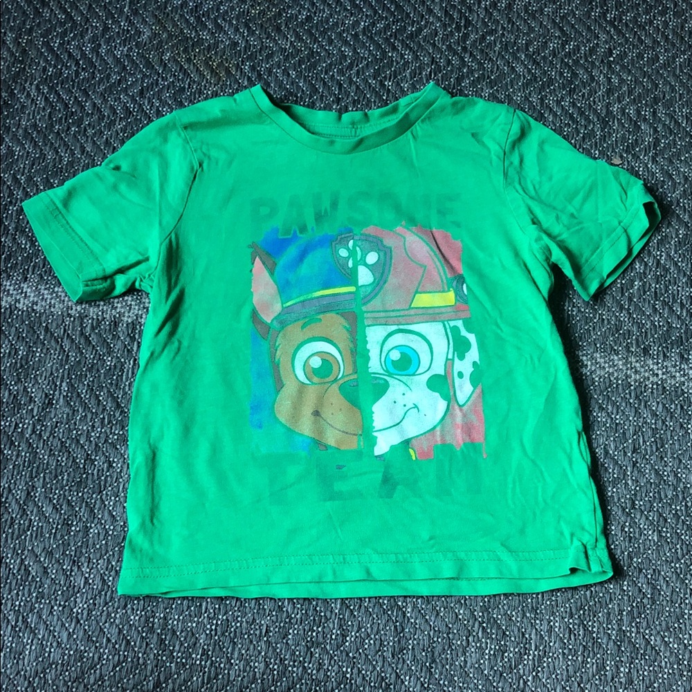 Paw Patrol Green Kids Tee featuring Chase & Marshall